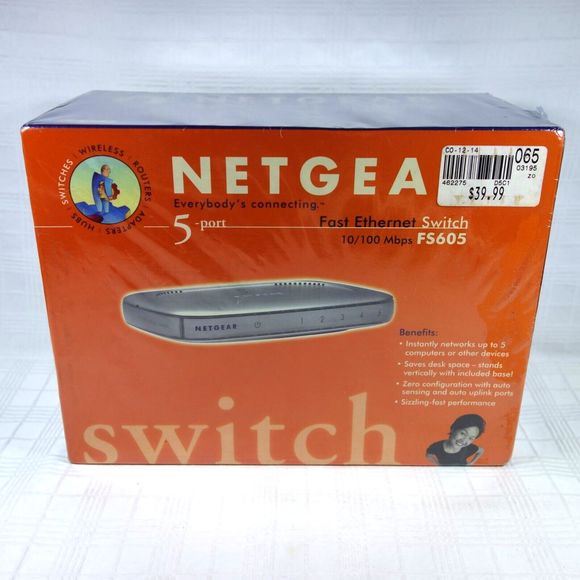 Netgear 5-Port Fast Ethernet Switch 10/100 Mbps FS605 New Sealed NIB - 1 - Picture 1 of 8